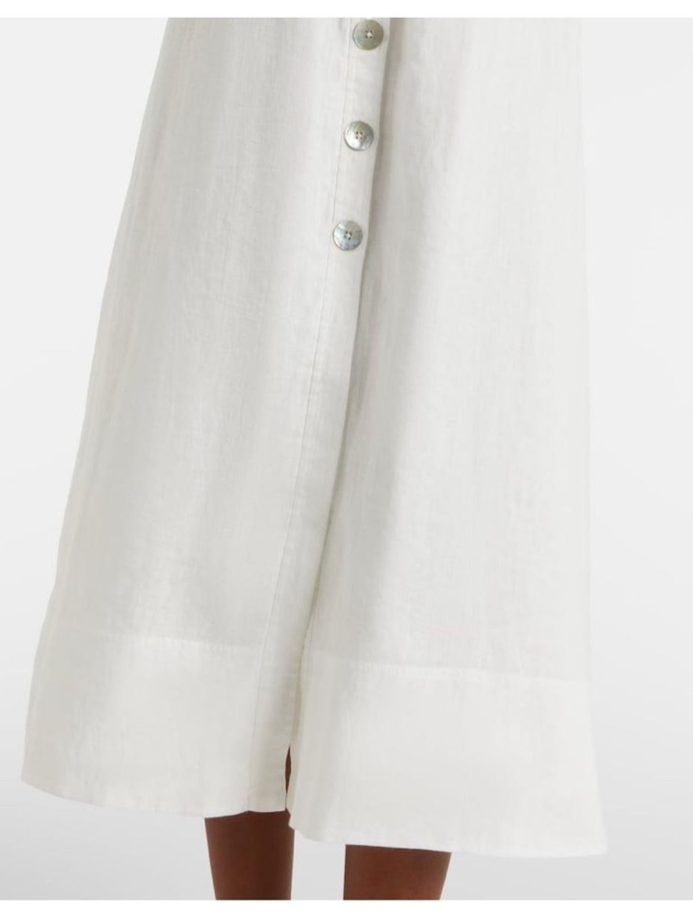 Veronica Beard White Linen Button-Front Midi Dress - Picture 3 of 7